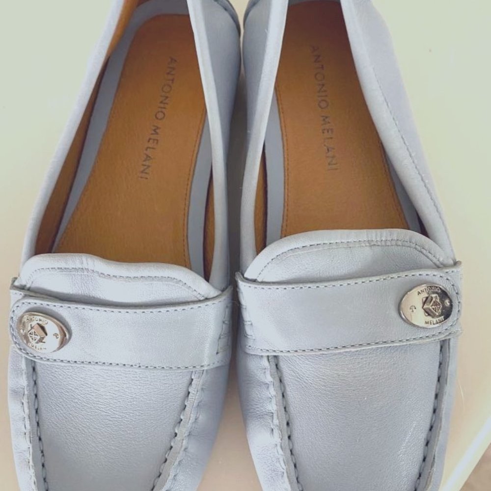 Antonio Melani Light Blue Leather Loafers